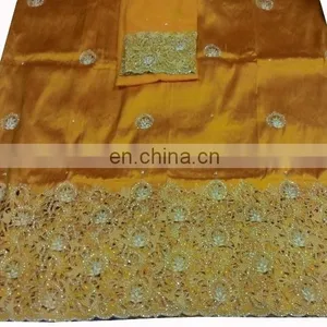 Nigerian African 100% New Silk Big George Fabric Wrapper With Matching Blouse Manufacturer thumbnail-1