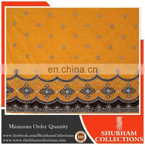 Big Heavy Bead Work Silk George Fabric Wrapper With Blouse SM00213 thumbnail-1