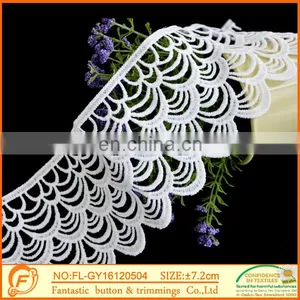 Flower Trimming Laces And Waves White Lace Fabric Wholesale Tassels thumbnail-1
