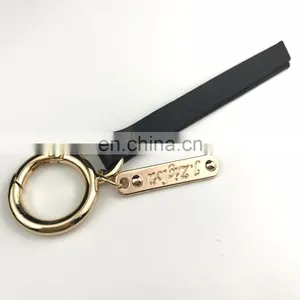 Hot Selling Black PU Custom Logo Key Chain thumbnail-3