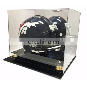 UV Protected Football Helmet Acrylic Display Case With Mirror thumbnail-1
