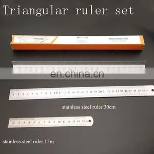 3Pcs Packing Ruler Set 12"triangular Scale Ruler 12"and 6" Stainless Steel Flat Ruler thumbnail-1