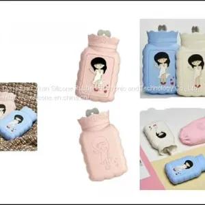 New Fashion Candy Color Hot Water Bottle Food Grade Silicone Hot Water Bag For Girls thumbnail-1