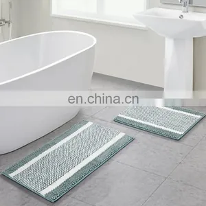 High Quality Waterproof Anti Slippery Hotel Shower Rug Anti Slip Foot Chenille Bath Mat thumbnail-2