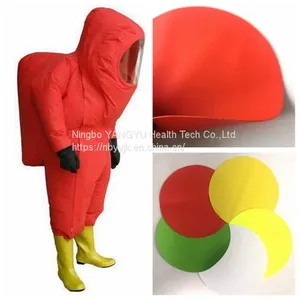 Fireproof Fluorescent Yellow PVC Coated Fabric for Chemical Protective Clothing thumbnail-1