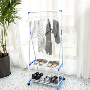 Movable Floor Horizontal Bar Type Stainless Steel Coat Rack Drying Rack thumbnail-5