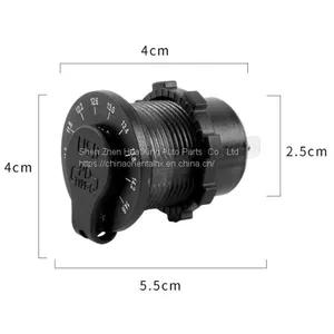 12/24V QC3.0 PD Car TPC Usb Fast Car Charger With Switch and LED Color Screen Voltmeter thumbnail-3