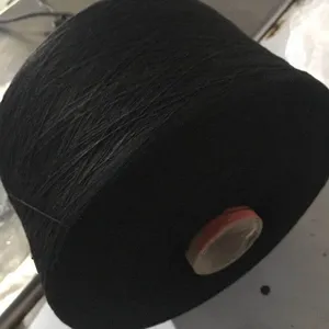 Recycled NE 12s Black Carded Open End 40/60 Cotton Mix Polyester Knitting Working Gloves Yarn thumbnail-1