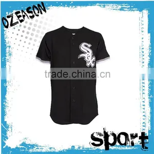 Button Down Baseball Jersey Shirts,Cheap Wholesale Plain Baseball T Shirt thumbnail-1