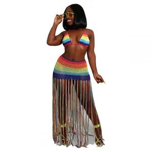 Handmade Crocheted Tassel Casual Suit Swimsuit Coverall thumbnail-4