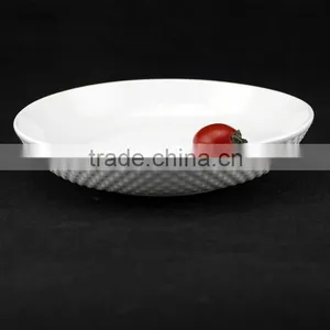 Porcelain Embossed Plate, 8" Porcelain Fruit Plate, Wholesale Porcelain Fruite Plates thumbnail-2