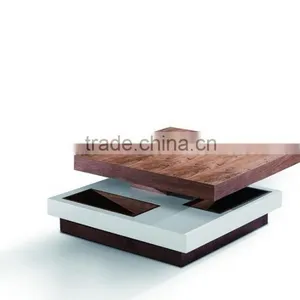 High Gloss Swivel Round Coffee Table thumbnail-5