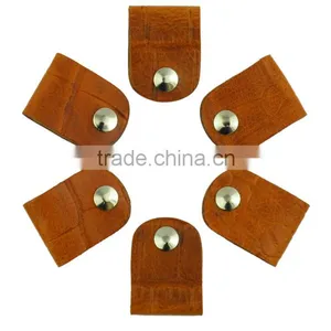 High Quality Gift Genuine Leather CLIPS Cable Tidy Data Cable Storage LEATHER CORD ORANGIZER thumbnail-3