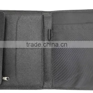 Wholesale High Quality Custom Black Color Genuine Saffiano Leather Office File Bag Document Folder Notebook thumbnail-4