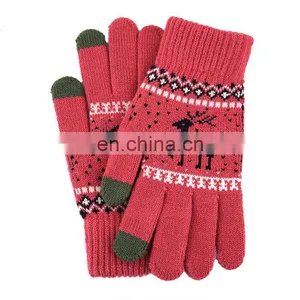 Wholesale Autumn Winter New Lovely Riding Outing Christmas Deer Touch Screen Gloves Keep Warm Plush Gloves thumbnail-1
