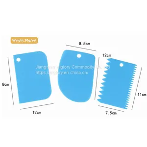 3Pcs Cake Scraper Pastry Butter Dough Cookie Edges Scraper Cake Smoothers DIY Cutter Baking Tools Decorating Accessories Set thumbnail-5