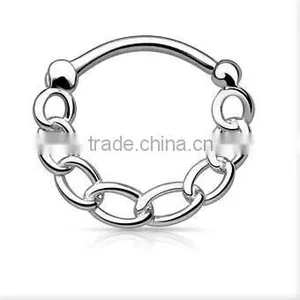 Chain 316L Surgical Steel Septum Clicker Nose Piercing Body Jewelry thumbnail-2
