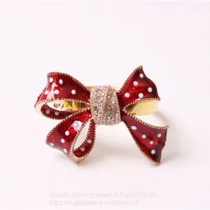New Year Bowknot Napkin Rings Metal Buckles Holder For Wedding Party Christmas Decoration Table Setting thumbnail-3