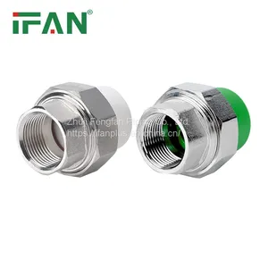 IFAN Manufacturer Plastic PPR Pipe Insert Brass Plumbing Water Tube Union Fittings thumbnail-1