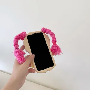 Cartoon Ugly Girl Pigtails Silicon Protective Shockproof Mobile Phone Accessories Cover Case For IPhone 11 12 13 14 15 Pro Max thumbnail-4