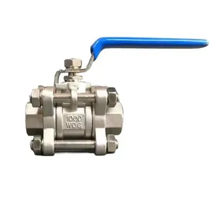 ANSI API Lever Manual Ball Valve Full Size Stainless Steel SS 304/316 OEM ODM CF8 CF3 CF8M CF3M Three-piece Ball Valve 1000 WOG thumbnail-1