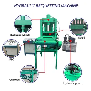 Full Automatic Coconut Sawdust Biomass Charcoal Hydraulic Briquette Press Machine EPC thumbnail-3