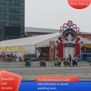 Rental of Large Tents, Construction of Aluminum Alloy Glass Marquees, Rental of Large Red Wedding Marquees thumbnail-1