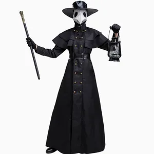 Adult Plague Doctor Costume, Long Beak Bird Man Outfit, Halloween Cosplay Suit With Optional Full Set thumbnail-2