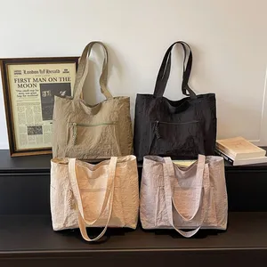 Single Shoulder Women's Cloth Bag, Large Capacity, Lazy Style, Fashionable Shopping Bag, Commuting Simple Nylon Cloth Women's Bag, Cloth Bag thumbnail-1