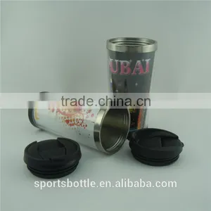 Fashion Design Double Wall Steal Inner PS Outer Travel Mug With Paper Insert thumbnail-5