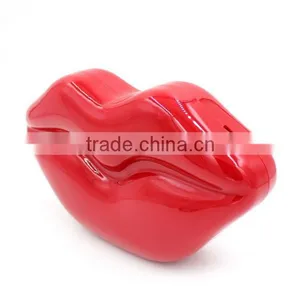 Women's Acrylic 3d Sexy Red Lip Evening Handbag Party Clutch Crossbody Shoulder Purse thumbnail-3