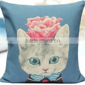 2015 Hot Sale Cat Printing Cushion,lovely Cat Art Style Pillow,couple Pillow thumbnail-3
