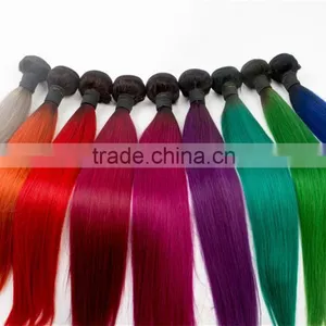 Cheap Ombre Human Hair Extension From 8" to 28" Black and Red Ombre Hair thumbnail-6