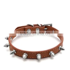 Wholesale Pet Supplies Plain Pet Collars Personality Bullet Nail Dog Collar thumbnail-1