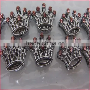 Diy Rhinestone Crystal Zinc Alloy Crown 10mm Slide Charm thumbnail-2