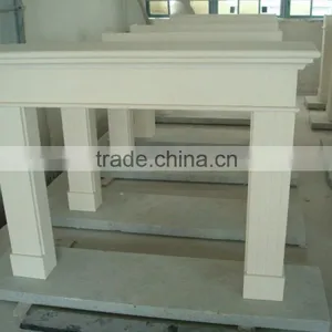 Beige Marble Indoor Fireplace thumbnail-1