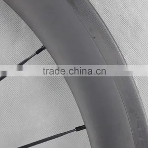 700c Ican Carbon Fiber Bike Wheels 56mm Clincher Road Bicycle Wheel With Glossy Logos W56C thumbnail-5