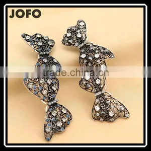 Luxurious Super Cute Loving Butterfly Long Hair Clip Rhinestone Barrettes Hair Ornament Accessories For Women Beauty thumbnail-1