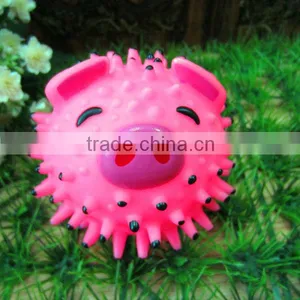 Pet Toy-8cm Pink Pig Spikey Ball thumbnail-1