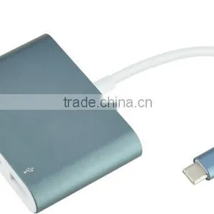 Usb c Hub Digital av Multiport Adapter Type c to Usb3.0 + Vga + Type c Adapter thumbnail-2