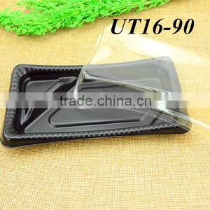 OPS Plastic Disposable Embossing Sushi Box Container Tray With Clear Lid thumbnail-1