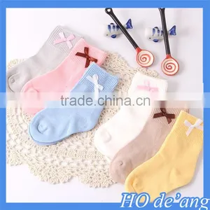 2016 Hot Selling Combed Cotton Baby Socks Cute Bow Skid Children Baby Socks MHo-205 thumbnail-4
