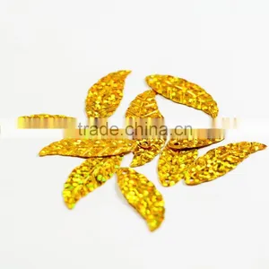 Golden Bulk Color Loose Sequin in Leaf Shape in 2014 New Design thumbnail-5