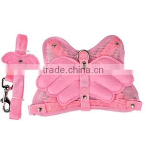 New Angel Wings Pet Dog Adjustable Safety Harness Mesh & Leash 2 Colors 7054 thumbnail-3