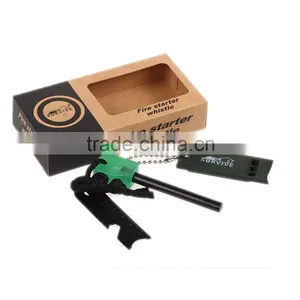 Camping Survival Magnesium Flint Stone Fire Starter With Whistle Lighter Kit Quality Choice thumbnail-2
