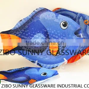 Deep Blue Fish Glass Plate Combination Suit thumbnail-5