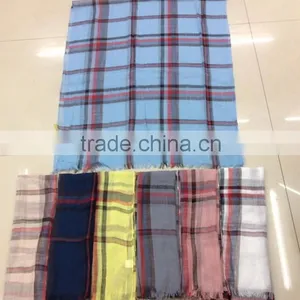 Frayed Fringe Tassel Scarf,Plaid Scarf thumbnail-1