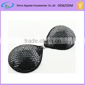 Sexy Invisible Self-adhesive Black Paillette Nipple Bra thumbnail-1