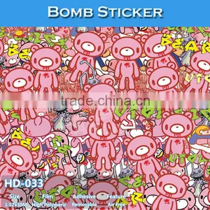 HD-033 CARLIKE Air Free Fashionable Car Wrapping Snoopy Printing Bomb Sticker Film thumbnail-1