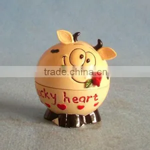 Resin Cartoon Cow Coin Box thumbnail-1